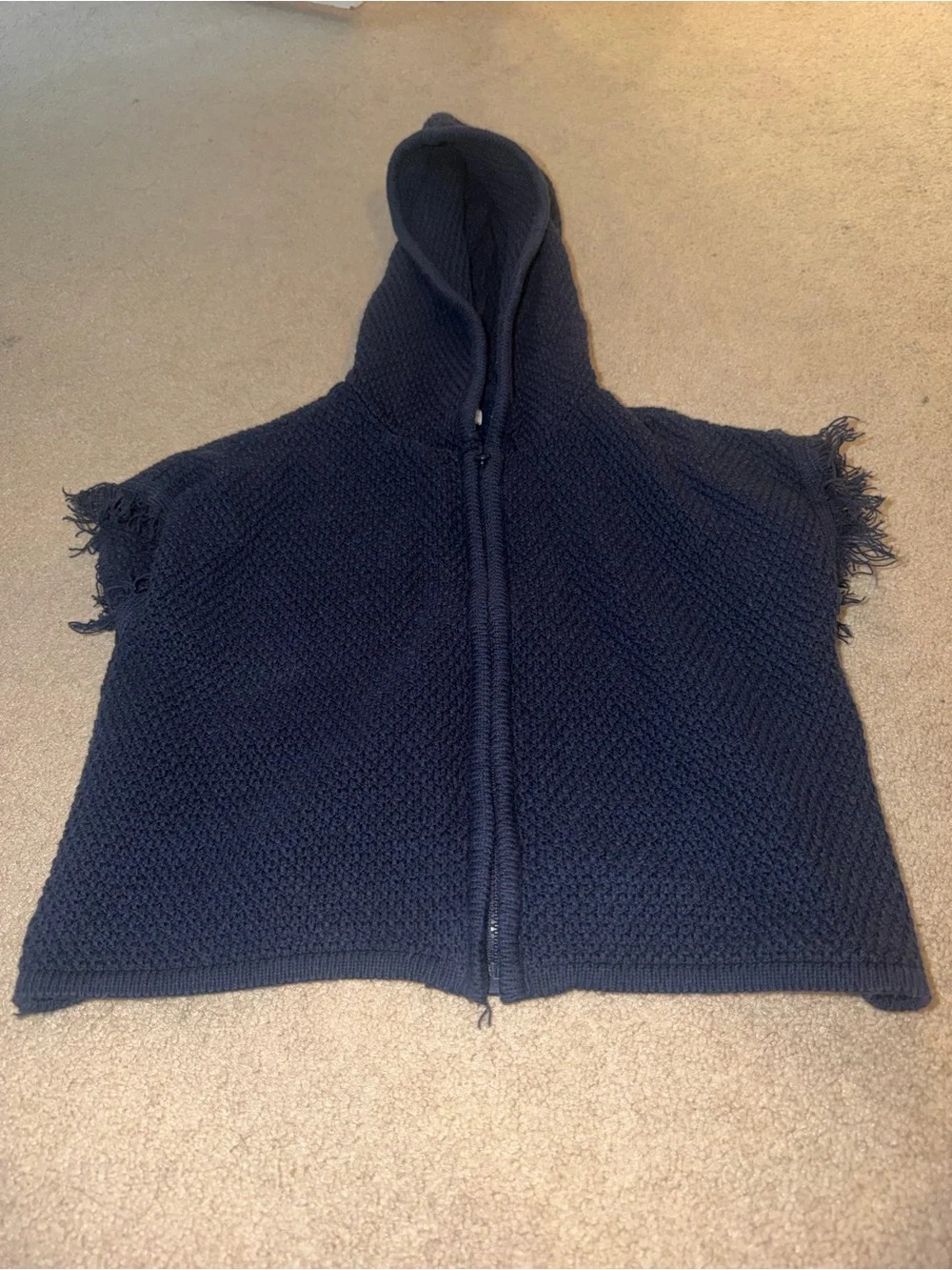 Gymboree Girls Vest with fringe sleeves size XSmall 4 navy